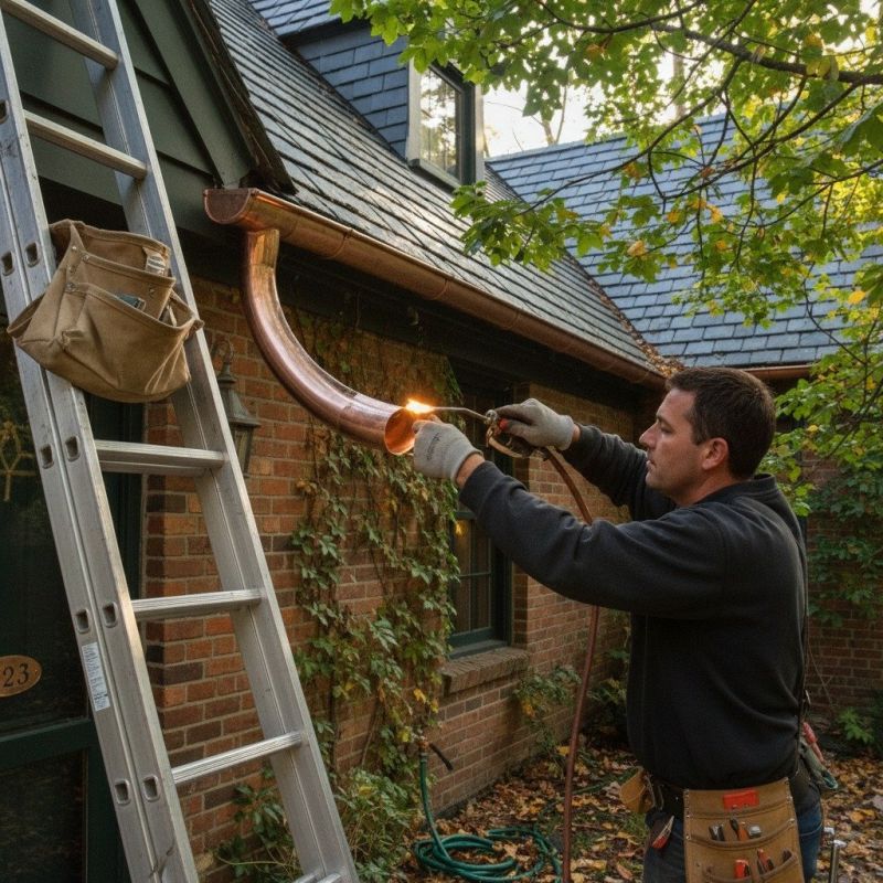 Copper Downspout Replacement detail